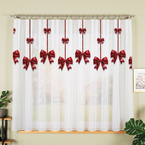 KOKARDA Firanka z ołowianką WOAL, wys. 157cm, kolor biały DBN333/WOA/001/000157/1