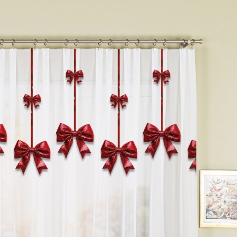 KOKARDA Firanka z ołowianką WOAL, wys. 157cm, kolor biały DBN333/WOA/001/000157/1