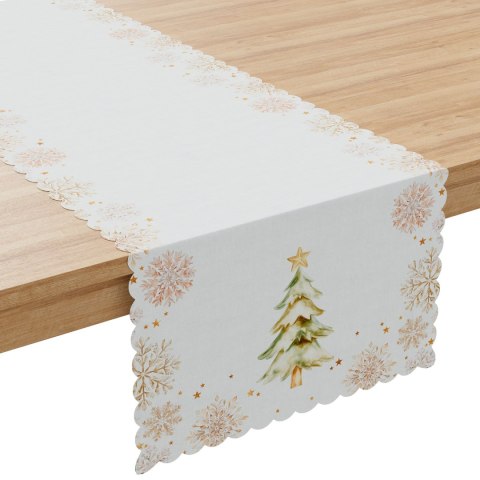 CHOINKI, ZIMOWA OPOWIEŚĆ Bieżnik NINA WODOODPORNA, 38x140cm, kolor biały PBN336/KSP/C01/038140/1