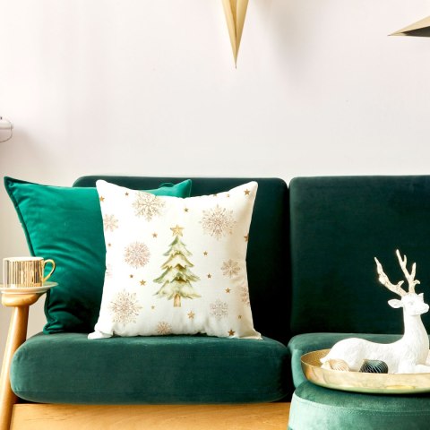 CHOINKI, ZIMOWA OPOWIEŚĆ Poszewka dekoracyjna VELVET, 40x40cm, kolor biały PBN336/POP/001/040040/1