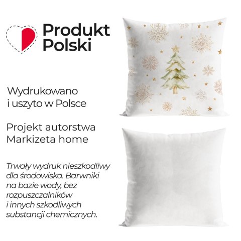 CHOINKI, ZIMOWA OPOWIEŚĆ Poszewka dekoracyjna VELVET, 40x40cm, kolor biały PBN336/POP/001/040040/1