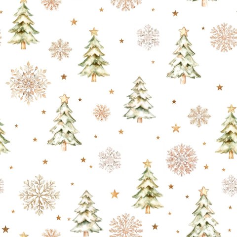 CHOINKI, ZIMOWA OPOWIEŚĆ Tkanina dekoracyjna NINA WODOODPORNA, szer. 160cm, kolor biały DBN336/NIW/001/160000/1