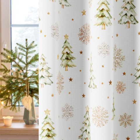 CHOINKI, ZIMOWA OPOWIEŚĆ Tkanina dekoracyjna NINA WODOODPORNA, szer. 160cm, kolor biały DBN336/NIW/001/160000/1