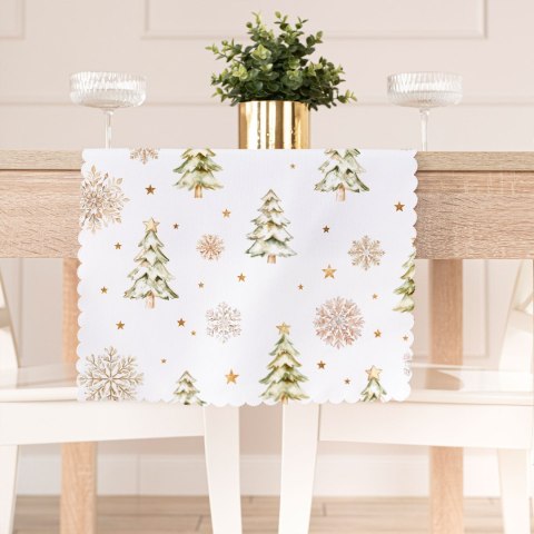 CHOINKI, ZIMOWA OPOWIEŚĆ Tkanina dekoracyjna NINA WODOODPORNA, szer. 160cm, kolor biały DBN336/NIW/001/160000/1