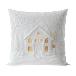 DOMEK Z EFEKTEM 3D Poszewka dekoracyjna VELVET, 40x40cm, kolor biały PBN338/POP/001/040040/1