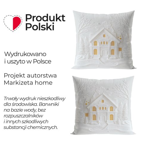 DOMEK Z EFEKTEM 3D Poszewka dekoracyjna VELVET, 40x40cm, kolor biały PBN338/POP/001/040040/1