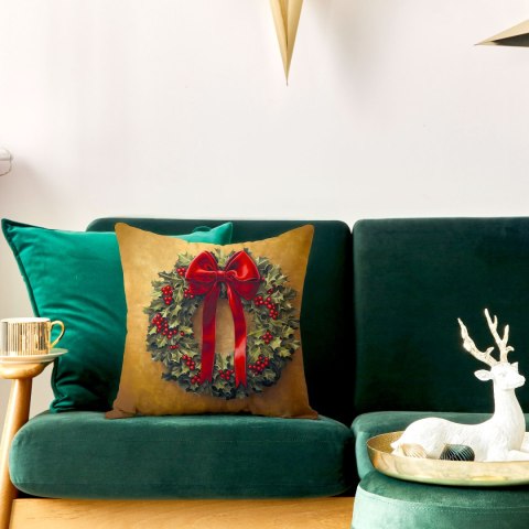 ELEGANCKA GIRLANDA Poszewka dekoracyjna VELVET, 40x40cm, kolor 014 złoto-brązowy PBN340/POP/014/040040/1