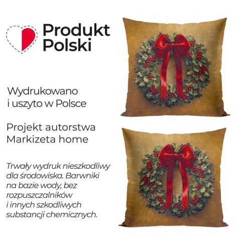 ELEGANCKA GIRLANDA Poszewka dekoracyjna VELVET, 40x40cm, kolor 014 złoto-brązowy PBN340/POP/014/040040/1