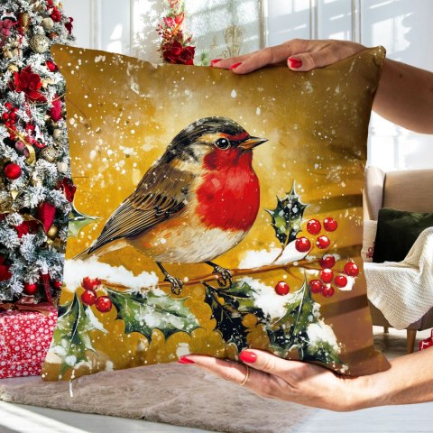 ELEGANCKI RUDZIK Poszewka dekoracyjna VELVET, 40x40cm, kolor 014 złoto-brązowy PBN339/POP/014/040040/1