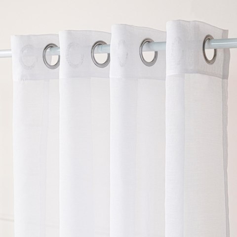 ETAMINA Firana gotowa na srebrnych przelotkach, 230x140cm, kolor biały ETAMIN/FGP/001/140230/1