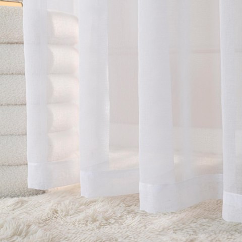 ETAMINA Firana gotowa na srebrnych przelotkach, 230x140cm, kolor biały ETAMIN/FGP/001/140230/1