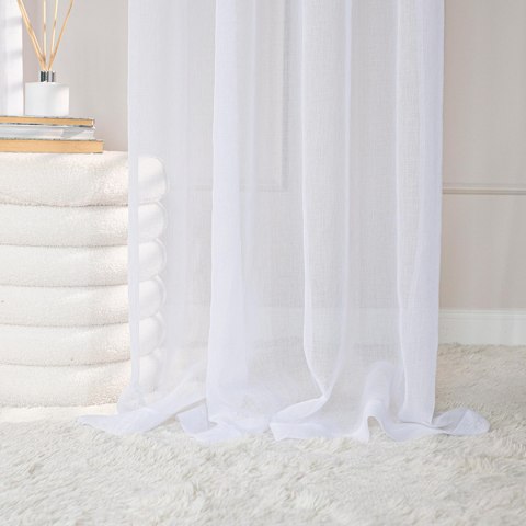 ETAMINA Firana gotowa na srebrnych przelotkach, 250x200cm, kolor biały ETAMIN/FGP/001/200250/1