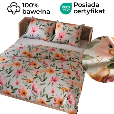 FLORALIS Komplet pościeli z bawełny satynowej 160x200cm 100103/SAT/000/160200/1