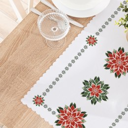 FOLK, GWIAZDA BETLEJEMSKA Bieżnik NINA WODOODPORNA, 50x100cm, kolor biały PBN341/KSP/C01/050100/1