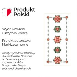FOLK, GWIAZDA BETLEJEMSKA Bieżnik NINA WODOODPORNA, 50x100cm, kolor biały PBN341/KSP/C01/050100/1