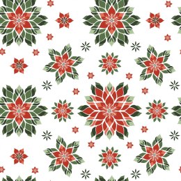 FOLK,GWIAZDA BETLEJEMSKA Tkanina dekoracyjna NINA WODOODPORNA, szer. 160cm, kolor biały DBN341/NIW/001/160000/1