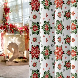 FOLK,GWIAZDA BETLEJEMSKA Tkanina dekoracyjna NINA WODOODPORNA, szer. 160cm, kolor biały DBN341/NIW/001/160000/1