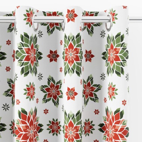 FOLK,GWIAZDA BETLEJEMSKA Tkanina dekoracyjna NINA WODOODPORNA, szer. 160cm, kolor biały DBN341/NIW/001/160000/1