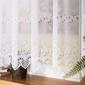 Firanka żakardowa ze wzorem pasowym, wys. 140cm, kolor biały 018534/000/001/000140/1