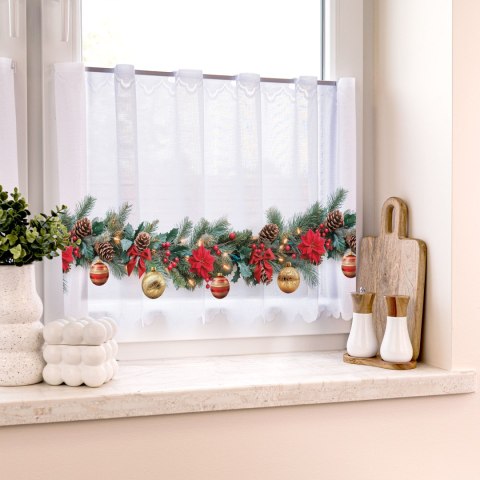 GIRLANDA Z GWIAZDĄ BETLEJEMSKĄ Zazdrostka żakardowa 361910, wys. 70cm, kolor biały z barwnym wzorem DBN342/ZAZ/001/000070/1