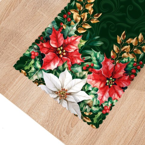 GWIAZDA BETLEJEMSKA Bieżnik NINA WODOODPORNA, 38x160cm, kolor zielony PBN343/KSP/C02/038160/1