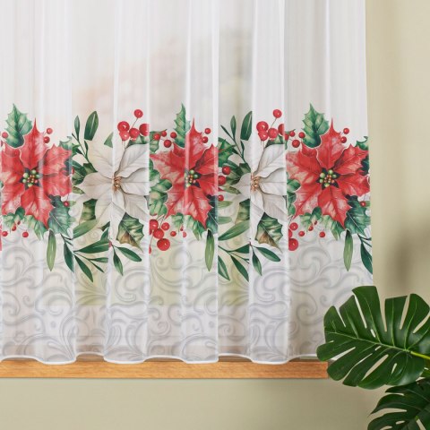 GWIAZDA BETLEJEMSKA Firanka z ołowianką WOAL, wys. 157cm, kolor biały z barwnym wzorem DBN343/WOA/001/000157/1