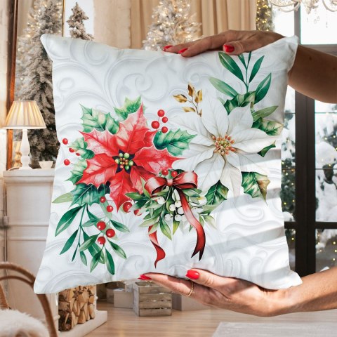 GWIAZDA BETLEJEMSKA Poszewka dekoracyjna VELVET, 40x40cm, kolor biały PBN343/POP/001/040040/1