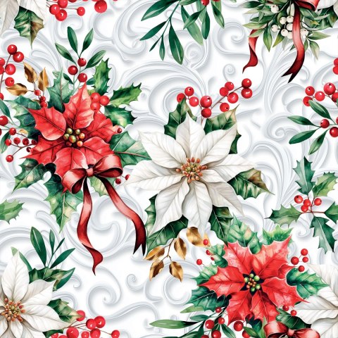 GWIAZDA BETLEJEMSKA Tkanina dekoracyjna NINA WODOODPORNA, szer. 160cm, kolor biały DBN343/NIW/001/160000/1