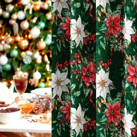 GWIAZDA BETLEJEMSKA Tkanina dekoracyjna NINA WODOODPORNA, szer. 160cm, kolor zielony DBN343/NIW/002/160000/1