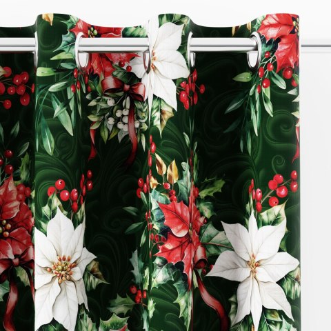 GWIAZDA BETLEJEMSKA Tkanina dekoracyjna NINA WODOODPORNA, szer. 160cm, kolor zielony DBN343/NIW/002/160000/1