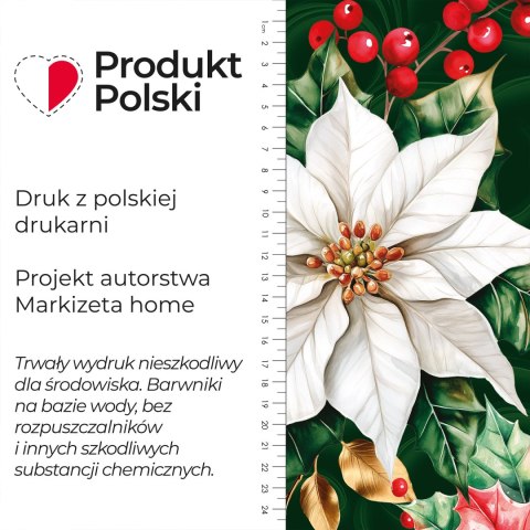 GWIAZDA BETLEJEMSKA Tkanina dekoracyjna NINA WODOODPORNA, szer. 160cm, kolor zielony DBN343/NIW/002/160000/1