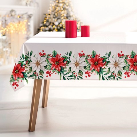 GWIAZDA BETLEJEMSKA Tkanina dekoracyjna obrusowa NINA WODOODPORNA, szer. 160cm, kolor biały DBN343/NIW/N01/160000/1