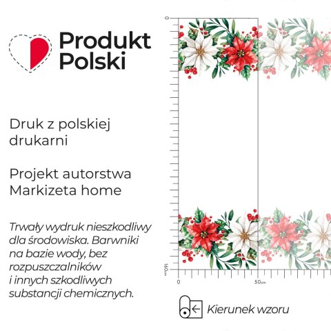 GWIAZDA BETLEJEMSKA Tkanina dekoracyjna obrusowa NINA WODOODPORNA, szer. 160cm, kolor biały DBN343/NIW/N01/160000/1