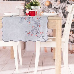 JARZĘBINOWY BLASK Bieżnik z haftem, 40x140cm, kolor 007 szary 645310/KSP/007/040140/1