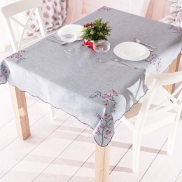 JARZĘBINOWY BLASK Obrus z haftem, 140cmx220cm, kolor 007 szary 645310/KSP/007/140220/1