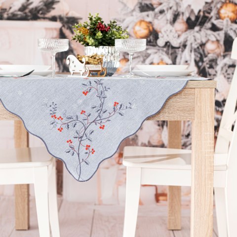 JARZĘBINOWY BLASK Serweta z haftem, 85x85cm, kolor szary 645310/KSP/007/085085/1