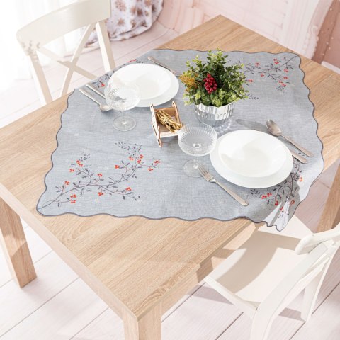 JARZĘBINOWY BLASK Serweta z haftem, 85x85cm, kolor szary 645310/KSP/007/085085/1
