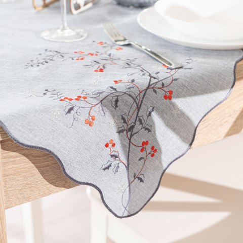 JARZĘBINOWY BLASK Serweta z haftem, 85x85cm, kolor szary 645310/KSP/007/085085/1