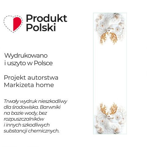 JELONEK Z EFEKTEM 3D Bieżnik NINA WODOODPORNA, 38x140cm, kolor biały PBN344/KSP/C01/038140/1