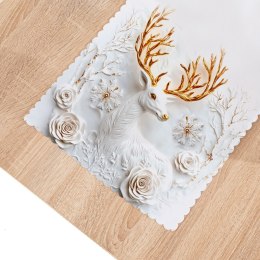 JELONEK Z EFEKTEM 3D Bieżnik NINA WODOODPORNA, 38x140cm, kolor biały PBN344/KSP/C01/038140/1