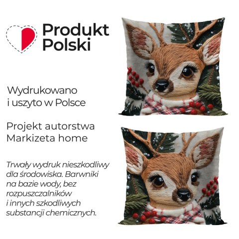 JELONEK Z EFEKTEM 3D Poszewka dekoracyjna VELVET, 40x40cm, kolor biały PBN344/POP/001/040040/1