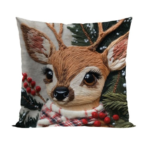 JELONEK Z EFEKTEM WYSZYWANIA Poszewka dekoracyjna VELVET, 40x40cm, kolor 004 beżowy PBN366/POP/004/040040/1