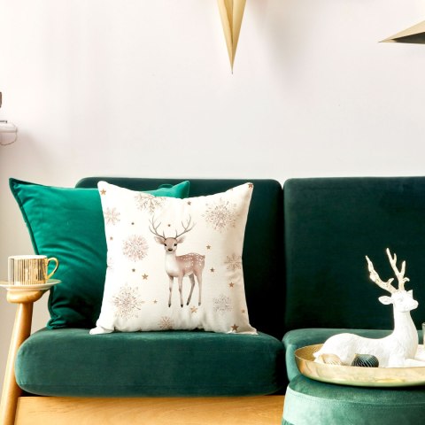 JELONKI, ZIMOWA OPOWIEŚĆ Poszewka dekoracyjna VELVET, 40x40cm, kolor 004 beżowy PBN346/POP/004/040040/1