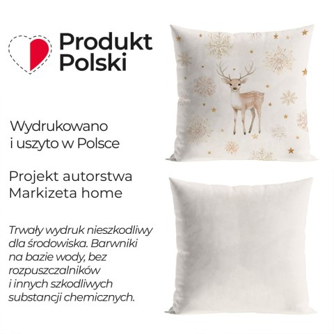 JELONKI, ZIMOWA OPOWIEŚĆ Poszewka dekoracyjna VELVET, 40x40cm, kolor 004 beżowy PBN346/POP/004/040040/1