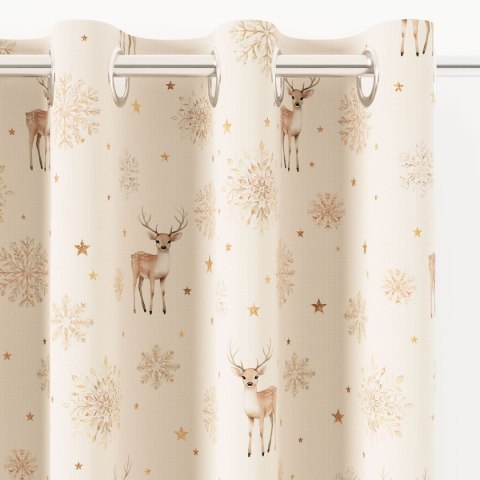 JELONKI, ZIMOWA OPOWIEŚĆ Tkanina dekoracyjna NINA WODOODPORNA, szer. 160cm, kolor beżowy DBN346/NIW/004/160000/1