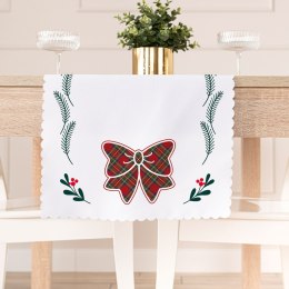 KOKARDA SZKOTI Bieżnik NINA WODOODPORNA, 38x140cm, kolor biały PBN347/KSP/C01/038140/1