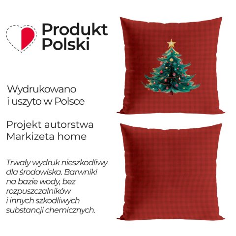 KRATA Z CHOINKĄ, BAJKOWE ŚWIĘTA Poszewka dekoracyjna VELVET, 40x40cm, kolor 003 bordowy PBN353/POP/003/040040/1