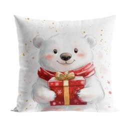 MISIEK, BAJKOWE ŚWIĘTA Poszewka dekoracyjna VELVET, 40x40cm, kolor biały PBN357/POP/001/040040/1