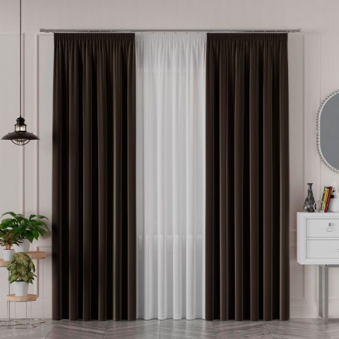 SERINA Tkanina dekoracyjna, wys. 300cm, kolor 053 ciemny chłodny brązowy 318744/TDP/053/000300/1