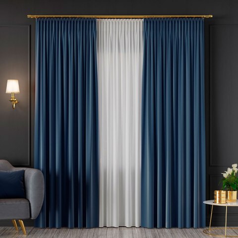 SERINA Tkanina dekoracyjna, wys. 300cm, kolor 072 ciemny niebieski 318744/TDP/072/000300/1